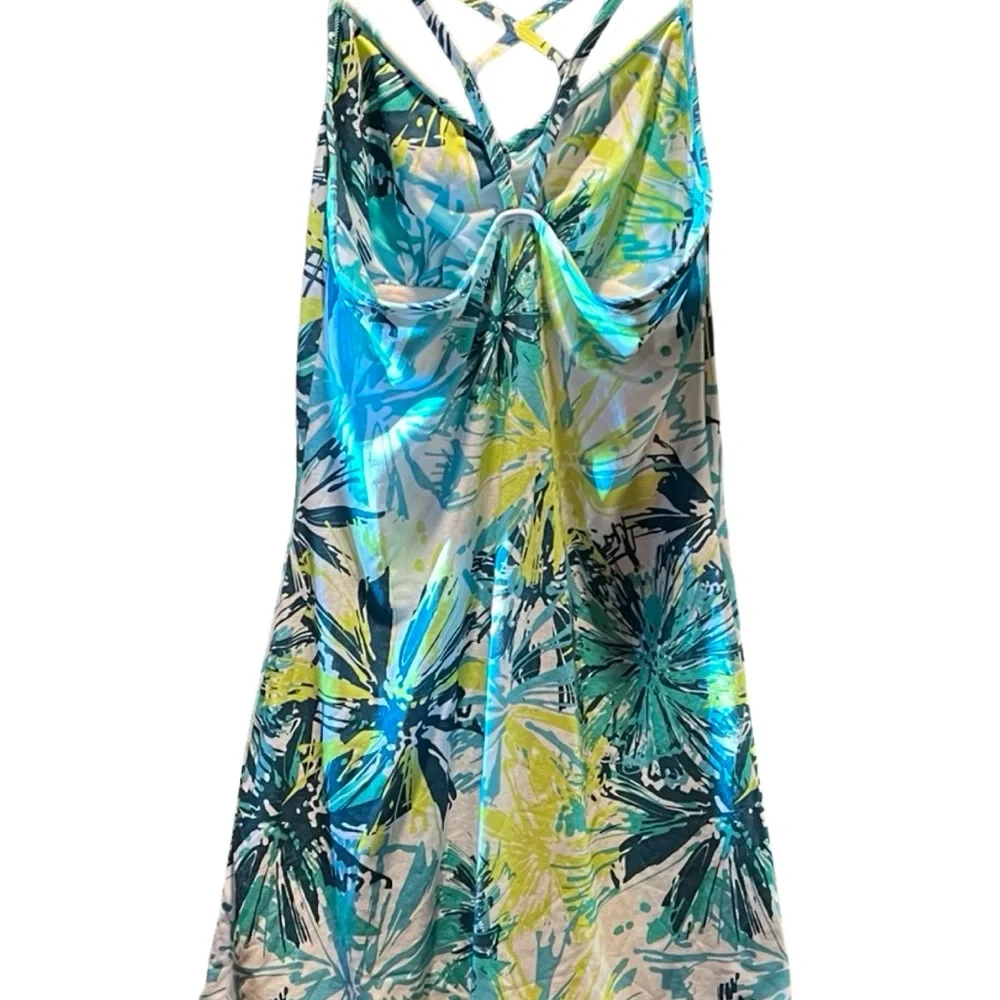 Prana Teal and White Patterned Active Dress - Picture 3 of 7